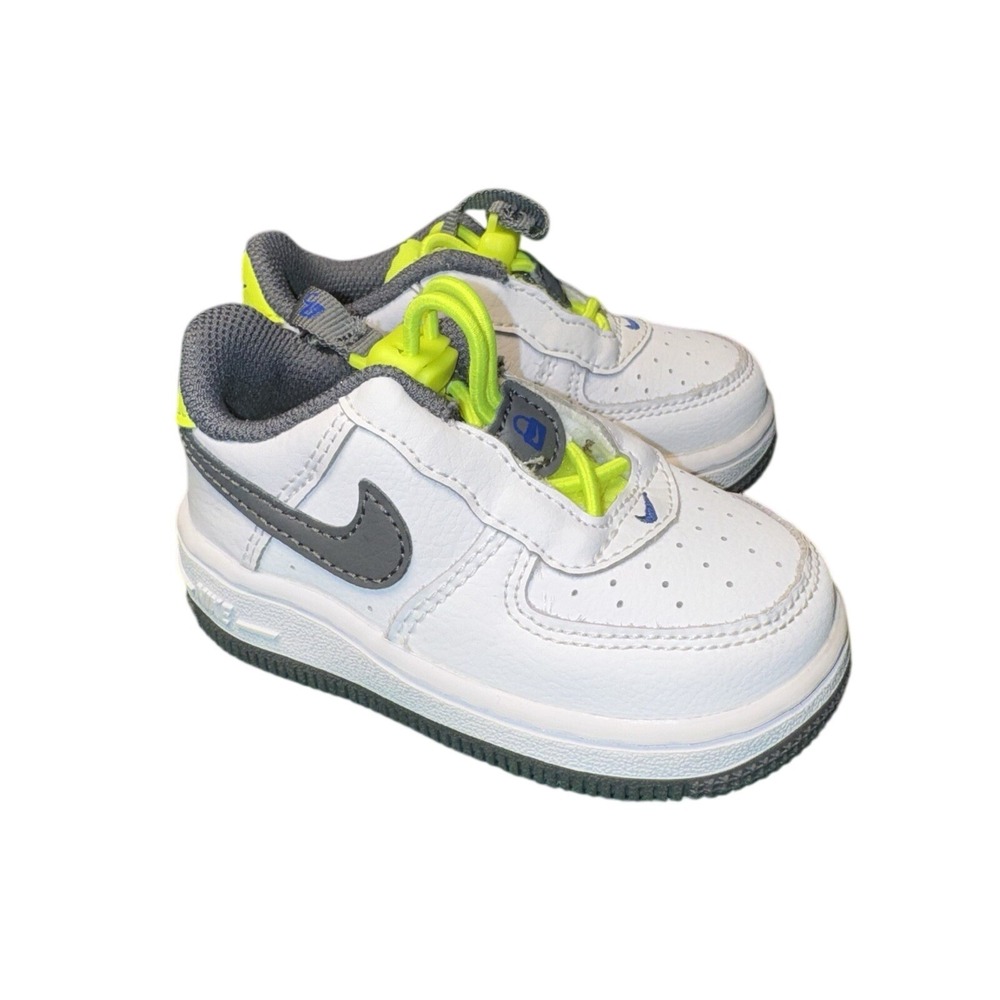 Nike Air Force 1 Low Toggle White Iron Grey Volt CU5289-101 Toddler 5C Sneaker